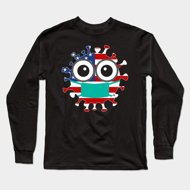 Corona Usa United States Symbol Icon Logo Flag Long Sleeve T-Shirt by SWEIRKI
